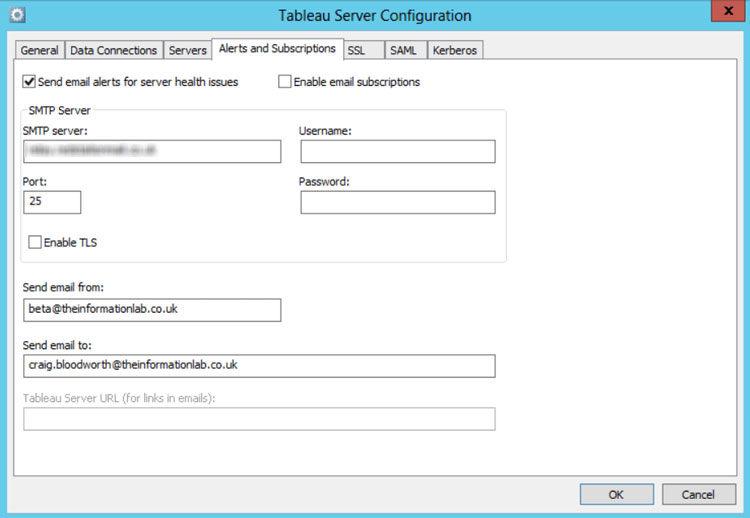 Tableau Server Configuration