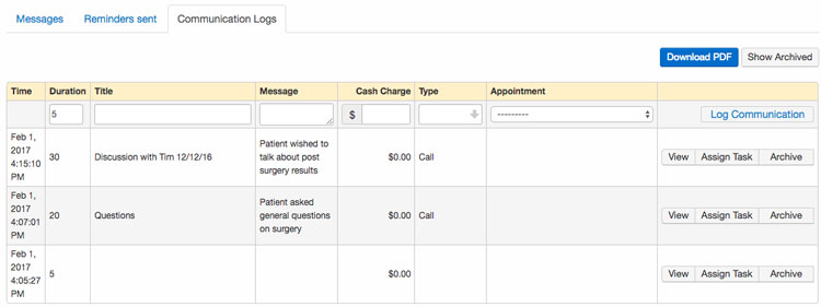 Drchrono Call Logs Management