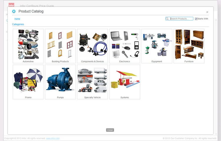 Infor CPQ Product Catalog