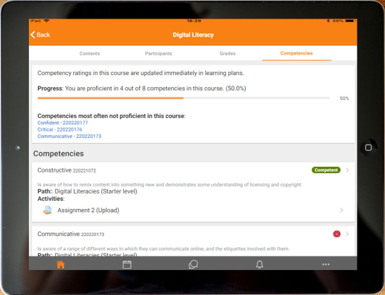 Tracking Learning Progress in Moodle