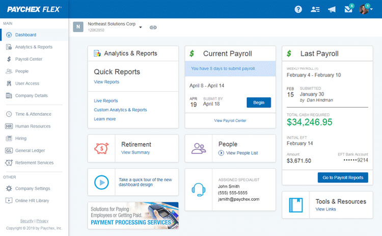 Paychex Dashboard