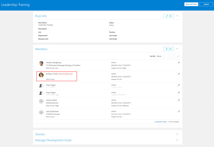 Oracle HCM Cloud Succession Planning Dashboard