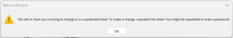 Warning Message in Excel